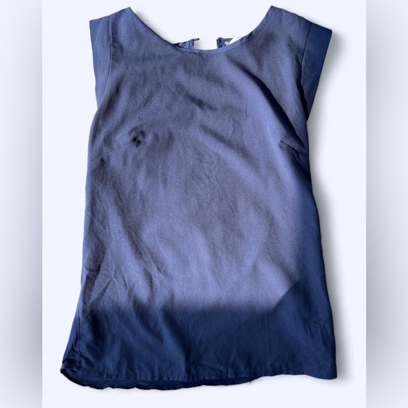 French Connection Womens Navy Blue Cap Sleeve Preppy Casual Blouse Top XS - Picture 8 of 8